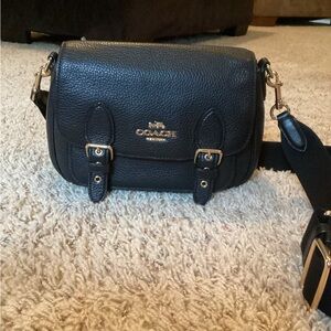 Coach Black Pebbled Leather Crossbody Bag
